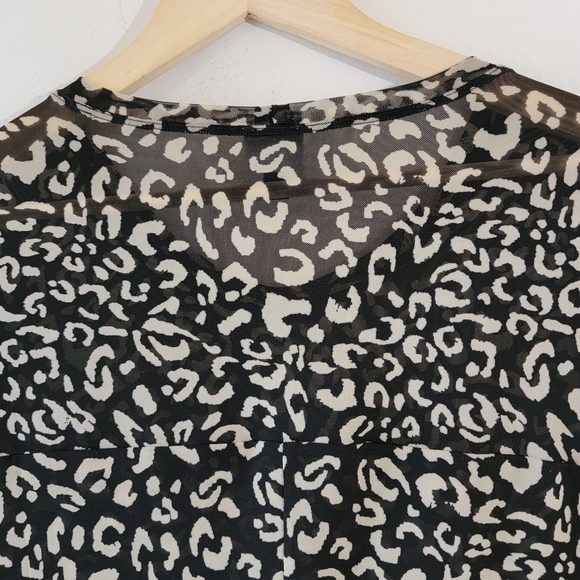 NEW Cabi Black White Skin Print Sweatheart Top M Y2K Whimsygoth Fairy Long Sleev - Picture 7 of 11